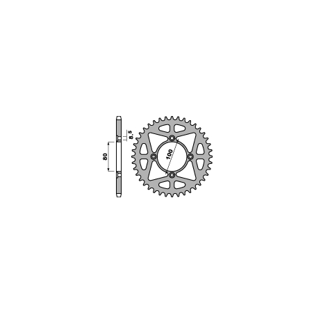 PBR rear sprocket 4451 42 aluminum GAS GAS 280/300 02-09 (pitch 520)