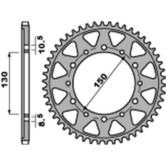 PBR rear sprocket 860 49 C45 YAMAHA FZS 600 FAZER/YZF THUNDERCAT '96-'03, GTS 1000 '93-'01, XJR 1200/1300, FJ 1100/1200 (JTR85