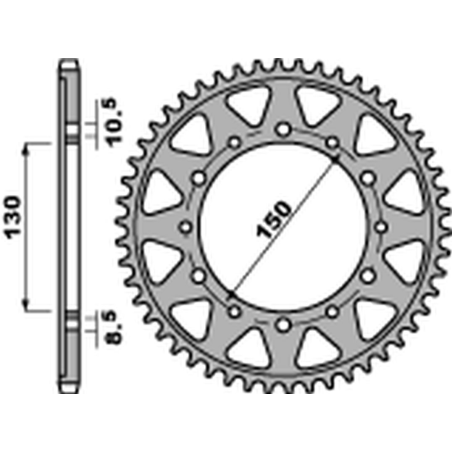 PBR rear sprocket 860 49 C45 YAMAHA FZS 600 FAZER/YZF THUNDERCAT '96-'03, GTS 1000 '93-'01, XJR 1200/1300, FJ 1100/1200 (JTR85