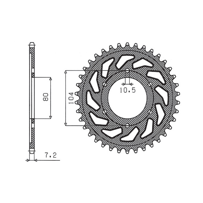 SUNSTAR rear sprocket 4359 43 KAWASAKI ZX750R, NINJA, KLZ VERSYS (12-) (JTR1489.43) (pitch 525) (435943JT)