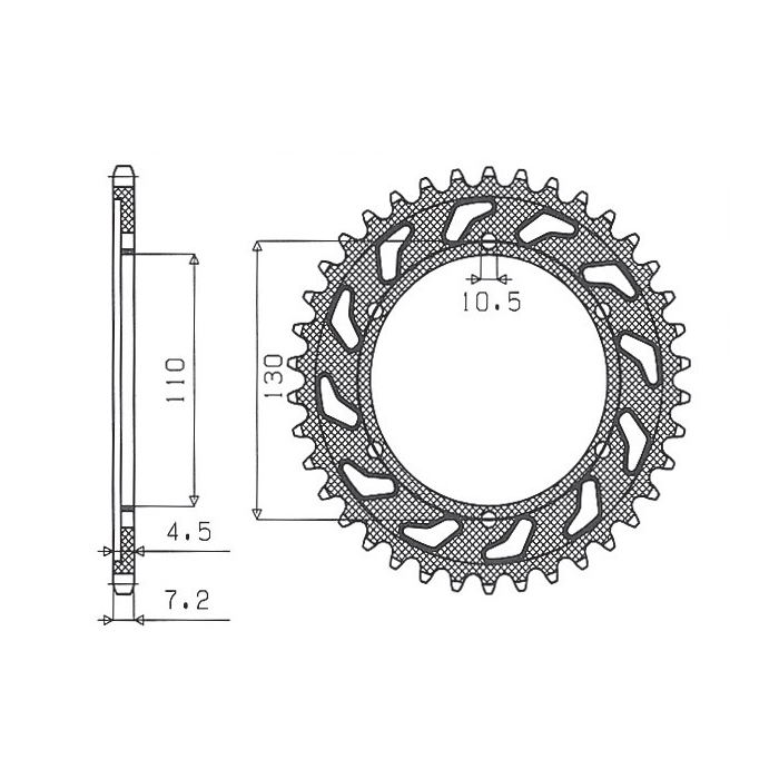 SUNSTAR rear sprocket 4385 43 SUZUKI GSXR 600 '11-'15, YAMAHA MT-07 '14-'16 (JTR1876.43) (pitch 525) (438543JT)