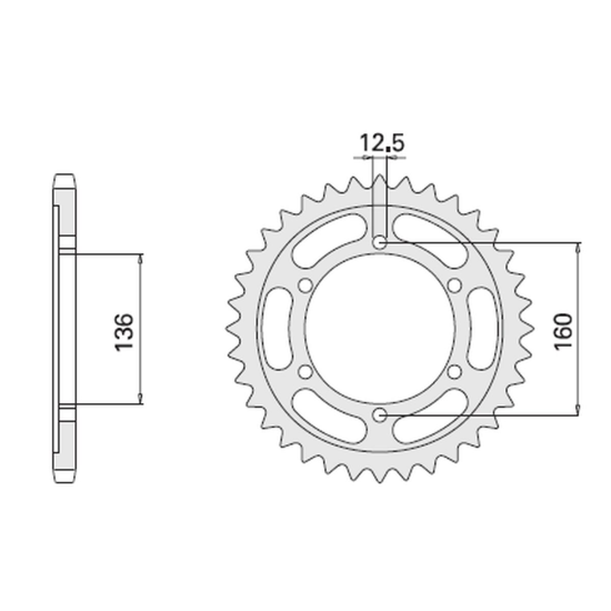 CHT rear sprocket 500 40 KAWASAKI GPZ100 RX 86-88 (506-40) (chain 630) (JTR506.40)