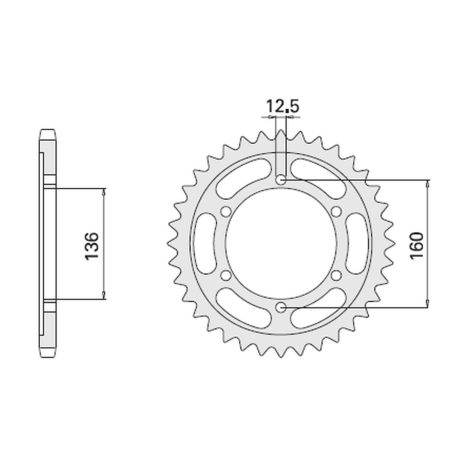 CHT rear sprocket 500 40 KAWASAKI GPZ100 RX 86-88 (506-40) (chain 630) (JTR506.40)