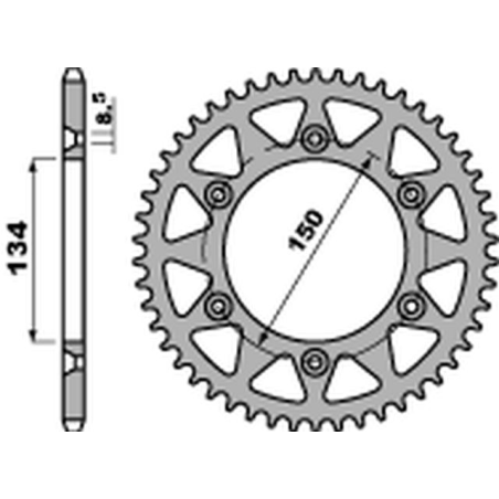 PBR rear sprocket 489 47 C45 KAWASAKI KX/ KXF (pitch 520)