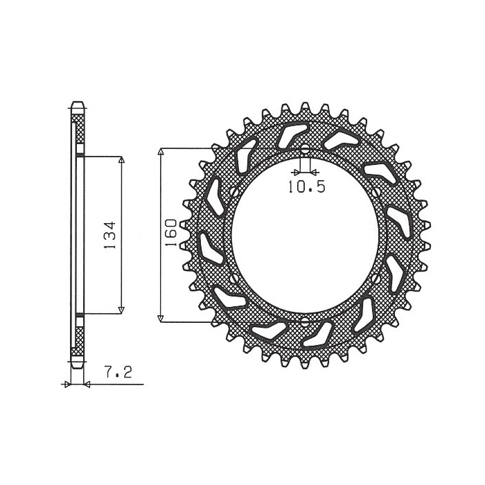 SUNSTAR rear sprocket 4405 47 HONDA CBR 600F SPORT '01-'02 (JTR1307.47) (pitch 525) (440547JT)