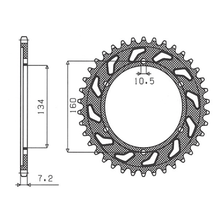 SUNSTAR rear sprocket 4405 47 HONDA CBR 600F SPORT '01-'02 (JTR1307.47) (pitch 525) (440547JT)