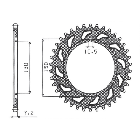 SUNSTAR rear sprocket 300 46 YAMAHA FZ 8 '10-'15 (JTR300.46) (pitch 525) (30046JT)