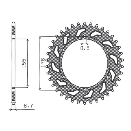 SUNSTAR rear sprocket 4392 43 TRIUMPH 900/955/1000 (JTR2011.43) (pitch 530) (439243JT)