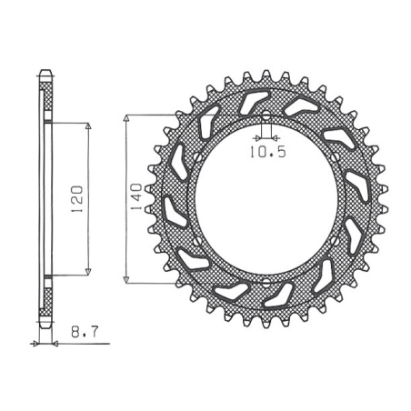 SUNSTAR rear sprocket 498 42 KAWASAKI VN 800 CLASSIC (97-05) (JTR499.42) (pitch 530) (49842JT)