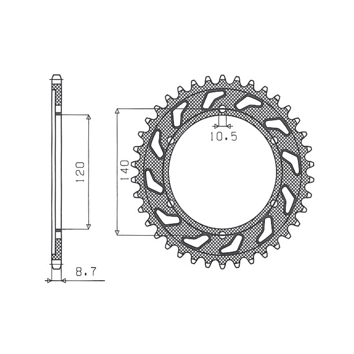 SUNSTAR rear sprocket 498 43 SUZUKI GSXR 750 SRAD (96-97) (JTR499.43) (pitch 530) (49843JT)