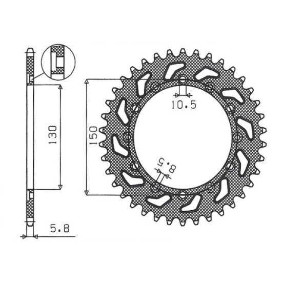SUNSTAR rear sprocket 236 52 / 245 52 HONDA NX 650 95-01, YAMAHA XJ 6 09-15, YAMAHA WR 250R '08-'10, APRILIA RX SIX DAYS 125 '