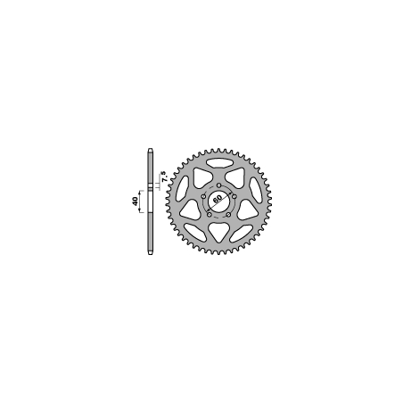 PBR rear sprocket 4421 53 aluminum BETAMOTOR 50/80 02-05 (TRIAL) (step 428)