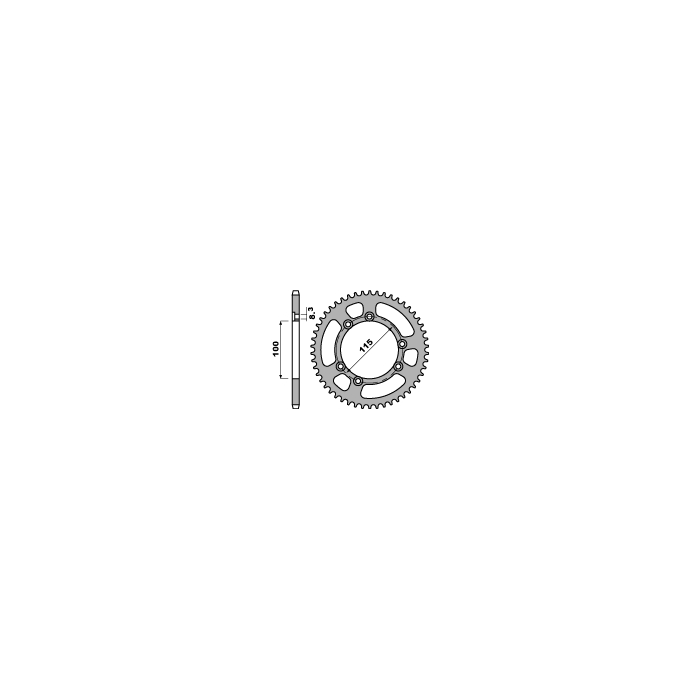 PBR rear sprocket 4423 50 L FANTIC CABALLERO 50 (pitch 420)