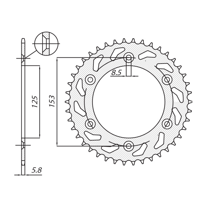 SUNSTAR rear sprocket 289 51 HONDA CR/CRF '83-'16 (JTR210.51) (pitch 520) (28951JT)