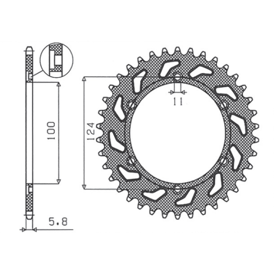 SUNSTAR rear sprocket 1027 45 DUCATI MONSTER 696 '08-'13 (JTR735.45) (pitch 520) (102745JT)