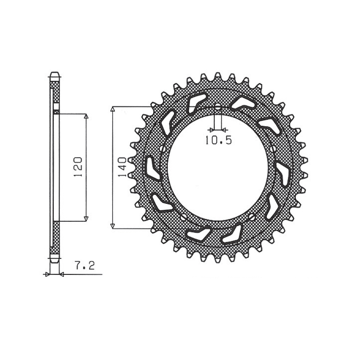 SUNSTAR rear sprocket 4398 41 SUZUKI DL 1000, GSXR 750 '00-'03 (JTR1792.41) (pitch 525) (439841JT)