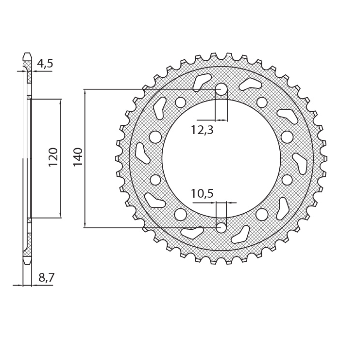 SUNSTAR rear sprocket 4409 40 SUZUKI SV 1000 '03-'07, GSXR 1000 '01-'06 (JTR1800.40) (pitch 530) (440940JT)