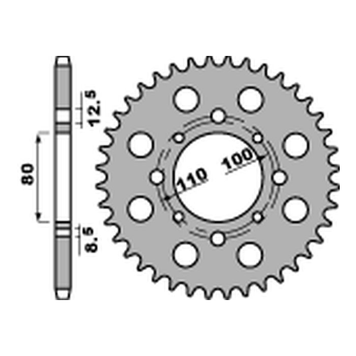 PBR rear sprocket 333 41 HONDA CB 750K 78 (chain 630) (JTR333.41)