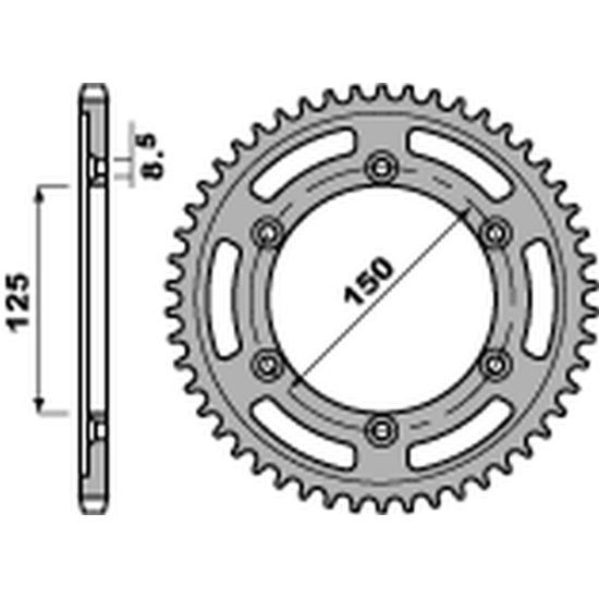 PBR rear sprocket 4507 44 C45 KTM 690 ENDURO/SM '07-'18, 790 ADV '18-'20 (JTR897.44) (pitch 520)