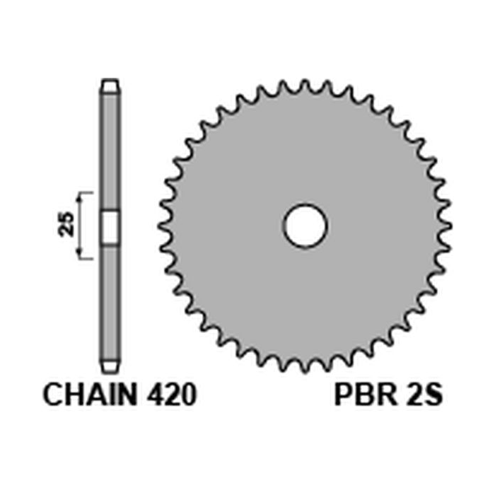 PBR rear sprocket 2S 50 L (pitch 420)