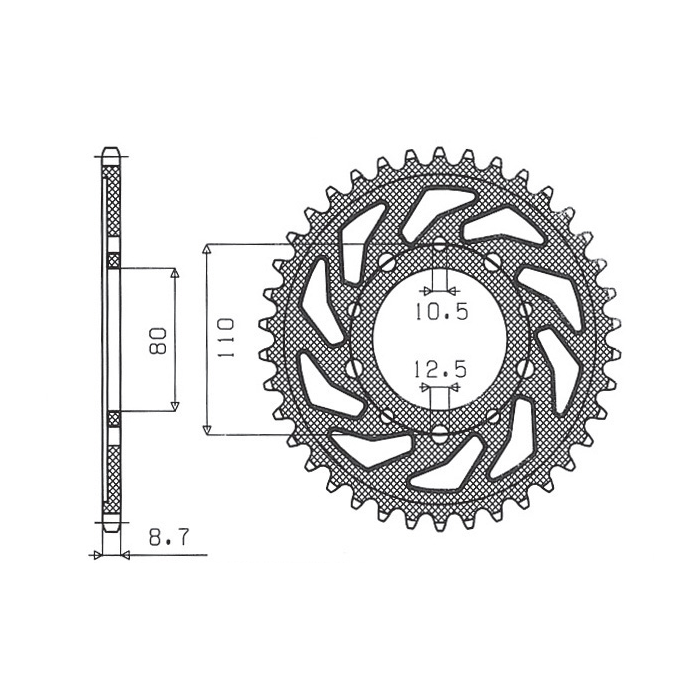 SUNSTAR rear sprocket 334 45 HONDA VF 750C MAGNA '94-'04 (RC43) (JTR1334.45) (pitch 530) (33445JT)