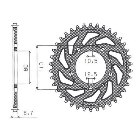 SUNSTAR rear sprocket 334 45 HONDA VF 750C MAGNA '94-'04 (RC43) (JTR1334.45) (pitch 530) (33445JT)