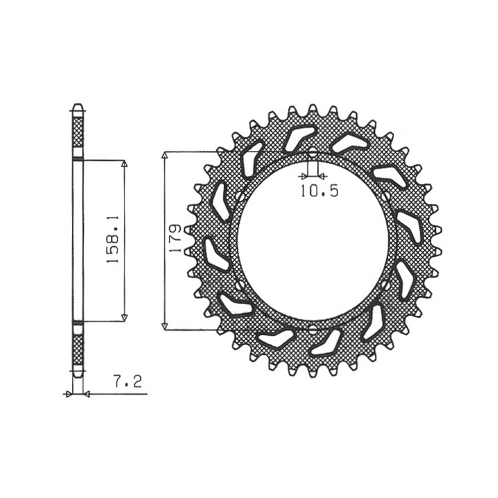 SUNSTAR rear sprocket 4427 45 APRILIA ETV 1000 (01-08) CAPONORD (pitch 525) (442745JT)