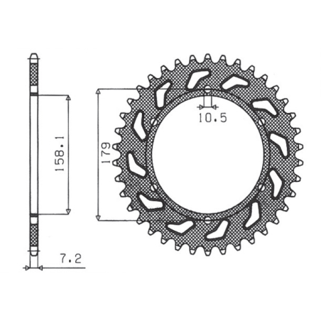 SUNSTAR rear sprocket 4427 45 APRILIA ETV 1000 (01-08) CAPONORD (pitch 525) (442745JT)
