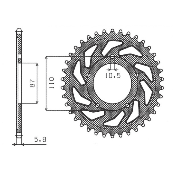 SUNSTAR rear sprocket 795 46 SUZUKI SFV 650 GLADIUS 09-14 (JTR823.46) (pitch 520) (79546JT)
