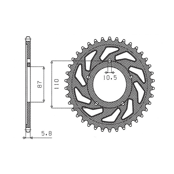 SUNSTAR rear sprocket 795 46 SUZUKI SFV 650 GLADIUS 09-14 (JTR823.46) (pitch 520) (79546JT)