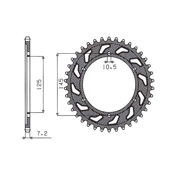 SUNSTAR rear sprocket 869 42 YAMAHA TDM 850 (96-98) (JTR867.42) (pitch 525) (86942JT)