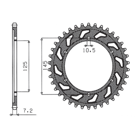 SUNSTAR rear sprocket 869 42 YAMAHA TDM 850 (96-98) (JTR867.42) (pitch 525) (86942JT)