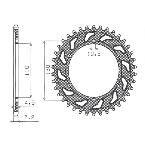 SUNSTAR rear sprocket 4385 46 YAMAHA R6 '06-'20, MT09 '14-'19x17-'19, XSR 900 '16-'19 (+1) (JTR1876.46) (438545JT