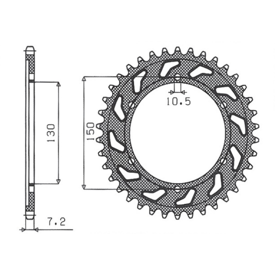 SUNSTAR rear sprocket 300 44 YAMAHA TDM 900 '02-'13, HONDA XL 600V TRANSALP '91-'99 (JTR300.44) (pitch 525) (30044JT)