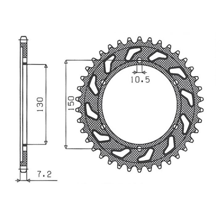 SUNSTAR rear sprocket 300 44 YAMAHA TDM 900 '02-'13, HONDA XL 600V TRANSALP '91-'99 (JTR300.44) (pitch 525) (30044JT)