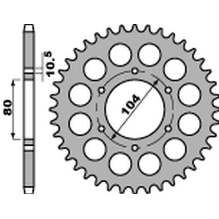 PBR galinė žvaigždė 488 47 C45 KAWASAKI ZX 750R NINJA, ZRX 1200 '01-'06, ZX-12 '00-'06, ZZ-R 1200 '02-'04, ZX-9R '94-'01 (JTR488