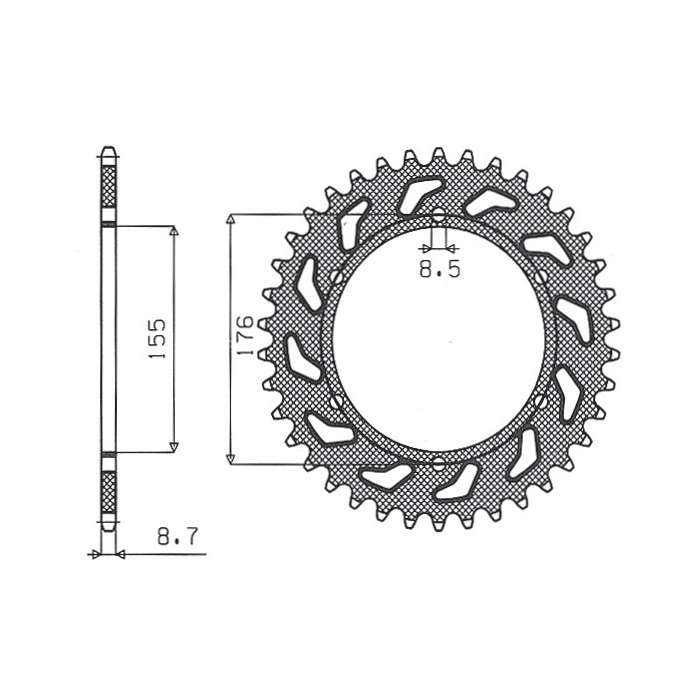 SUNSTAR rear sprocket 4392 42 TRIUMPH 955/1050 (JTR2011.42) (pitch 530) (439242JT)
