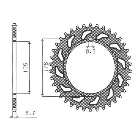 SUNSTAR rear sprocket 4392 42 TRIUMPH 955/1050 (JTR2011.42) (pitch 530) (439242JT)