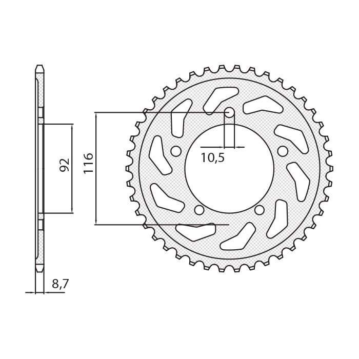 SUNSTAR rear sprocket 4542 43 KAWASAKI ZZR 1400 '06-'18 (JTR1493.43) (pitch 530) (454243JT)