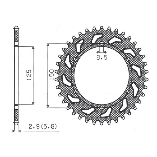 SUNSTAR rear sprocket 899 52 KTM SX/EXC (JTR897.52) (pitch 520) (89952JT)