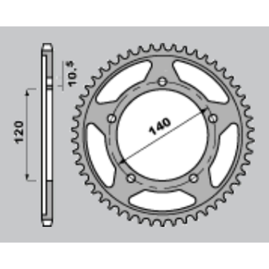 CHT galinė žvaigždė 4398 42 THF SUZUKI GSXR 1000 '00-'05, DL 1000 '02-'06 (A4152061423)