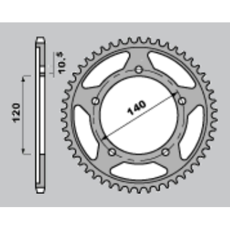 CHT rear sprocket 4398 42 THF SUZUKI GSXR 1000 '00-'05, DL 1000 '02-'06 (A4152061423)