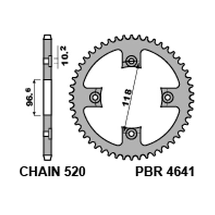PBR rear sprocket 4641 42 C45