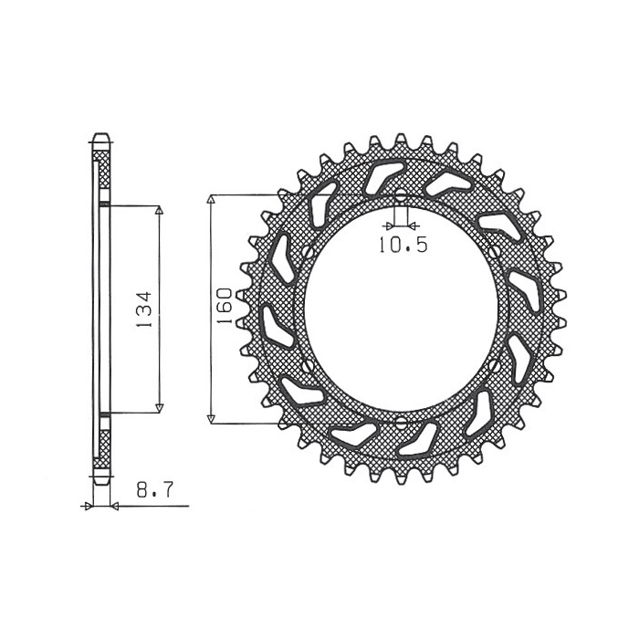 SUNSTAR rear sprocket 4399 41 HONDA CBR 1000 RR '04-'05 (JTR1306.41) (pitch 530) (439941JT)