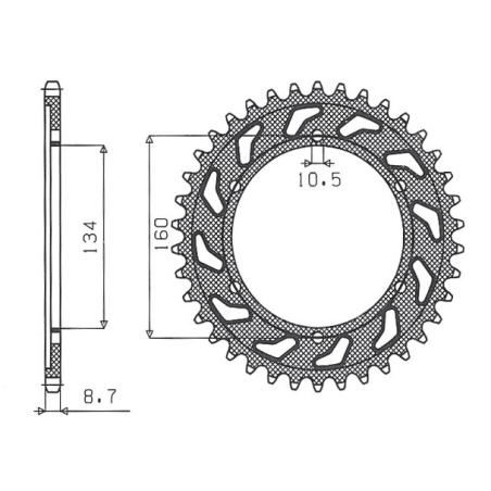 SUNSTAR galinė žvaigždė 4399 41 HONDA CBR 1000 RR '04-'05 (JTR1306.41) (žingsnis 530) (439941JT)