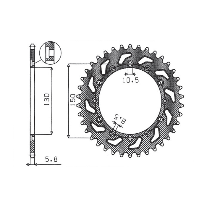 SUNSTAR rear sprocket 236 46 / 245 46 HONDA NX 650 95-01, YAMAHA XJ 6 09-15, YAMAHA WR 250R '08-'10 (JTR245/2.46) (JTR245/3.46