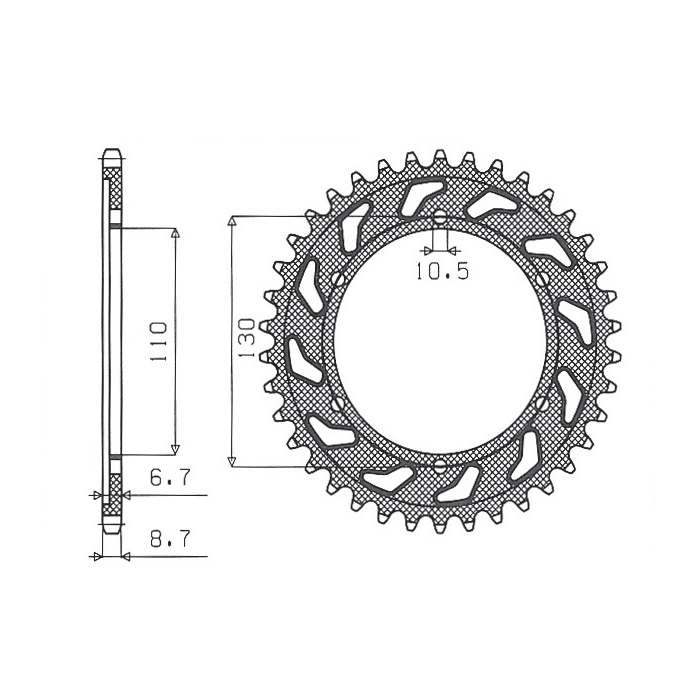 SUNSTAR rear sprocket 241 39 YAMAHA XJR 1300 '04-'06, MT-01 '05-'11 (JTR479.39) (pitch 530) (24139JT)