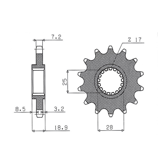 SUNSTAR front sprocket 2078 17 BMW F 650/700/800 GS (JTF704.17) (pitch 525) (207817JT)