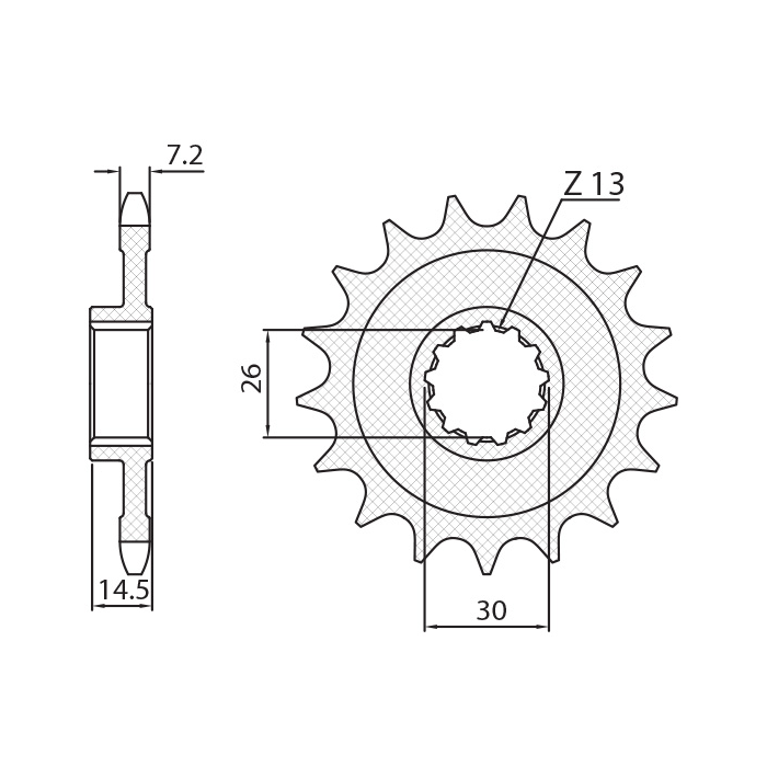 SUNSTAR front sprocket 2198 16 BMW S1000RR '09-'15 (JTF404.16) (pitch 525) (219816JT)