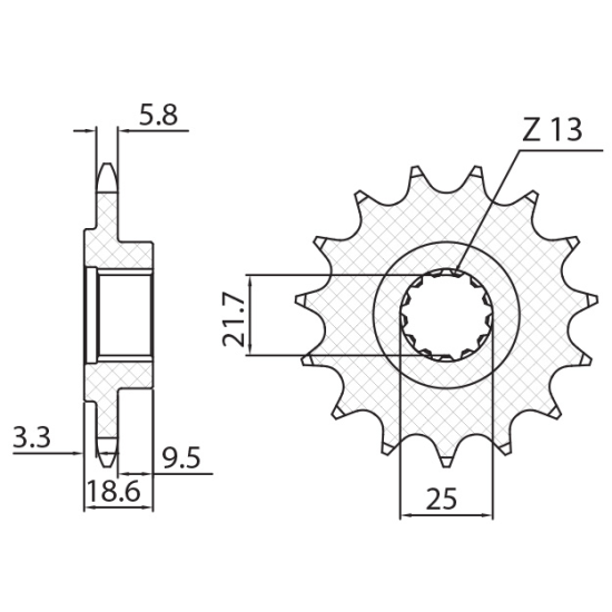 SUNSTAR front sprocket 2119 15 KAWASAKI Z 750 '04-'12, Z 800 '13-'16 (JTF1538.15) (pitch 520) (211915JT)